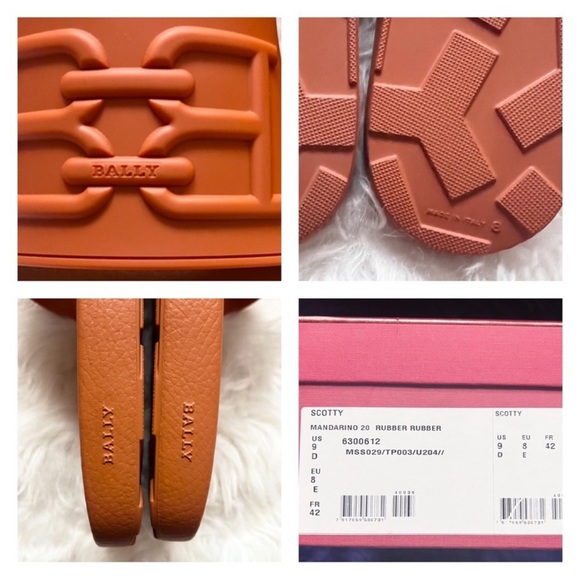 New! BALLY “Scotty” BB Logo Chain Pool Slides Sandals - Picture 8 of 9